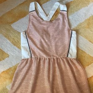 Girls dress in cotton & shimmery wrinkled fabric